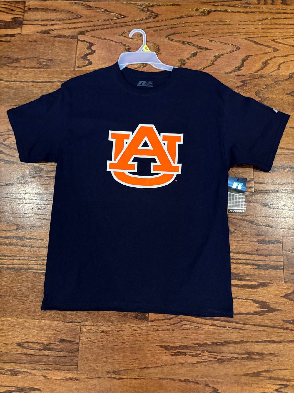Russell Athletic Navy T-Shirt with Orange Auburn Logo